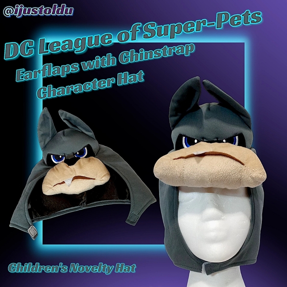 DC League of Super-Pets Earflaps with Chinstrap Character Hat | Kids OS (One Sz)